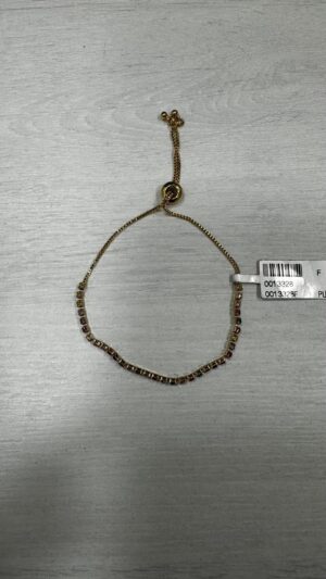Pulseira Gravatinha Com Zircônias Coloridas - Banhado A Ouro