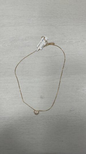 Colar Coração Relevo - Banhado A Ouro