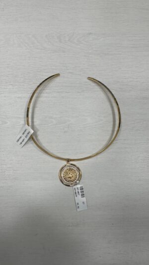 Gargantilha Choker Aro Pingente + São Bento – Banhado A Ouro