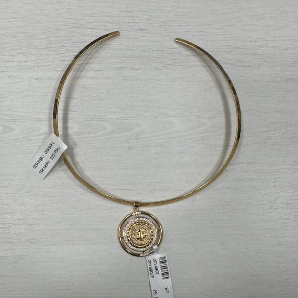 Gargantilha Choker Aro Pingente + São Bento – Banhado A Ouro